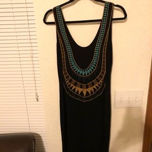 Black fitted maxi dress